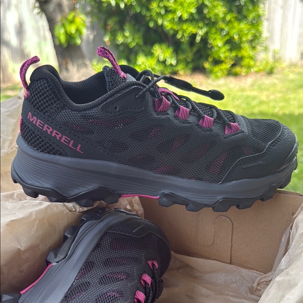 Merrell Women's Black and Pink Trail Shoes